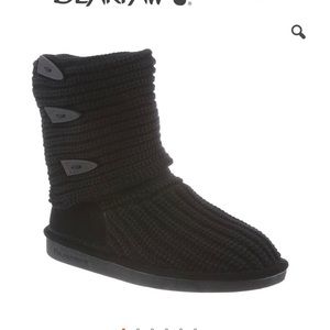 NWT Bearpaw Black Knit Boots Size 11